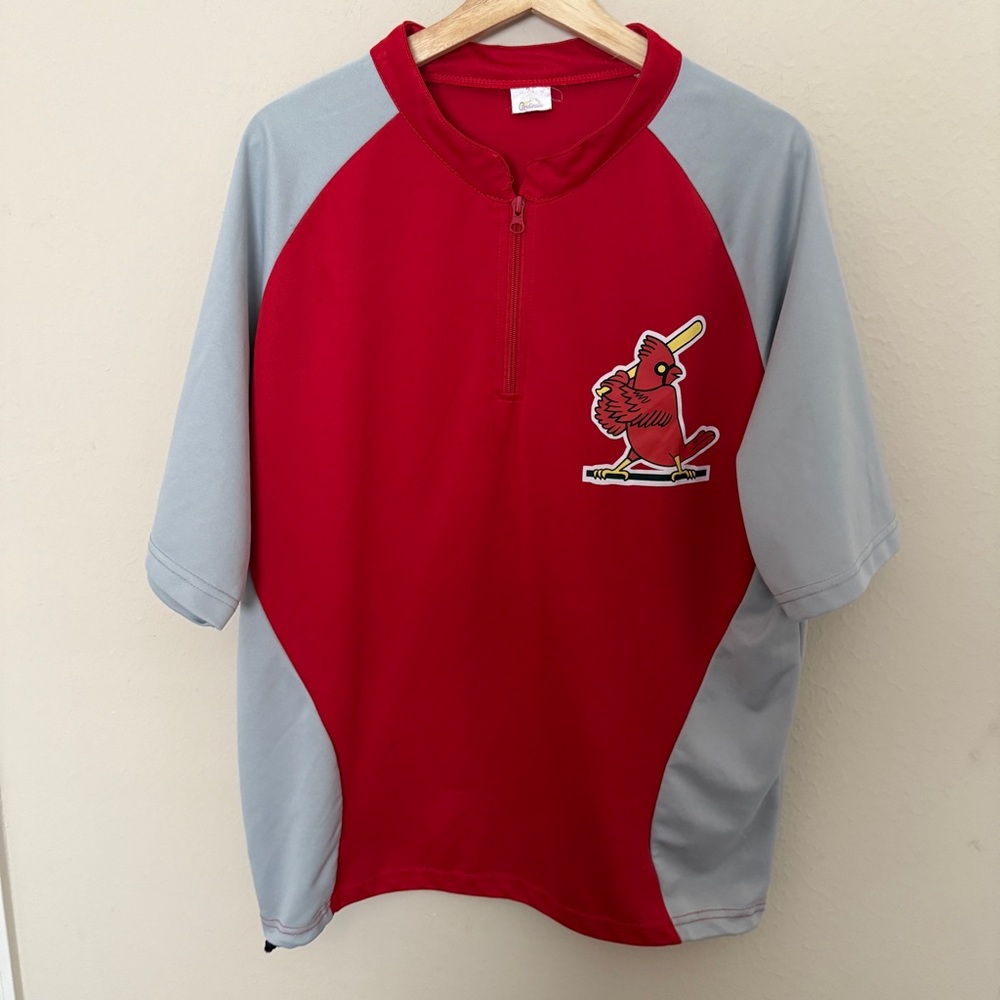 St Louis Cardinals 1/4 Zip Short Sleeve Pullover, Size XL, Stadium Giveaway